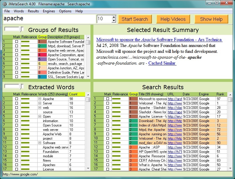 IMetaSearch Screenshot